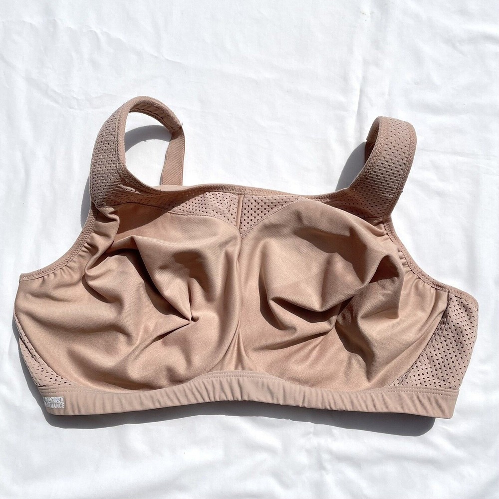 Glamorise 42G Plus Size Hi-Impact Sports Bra Underwire #9066 Café